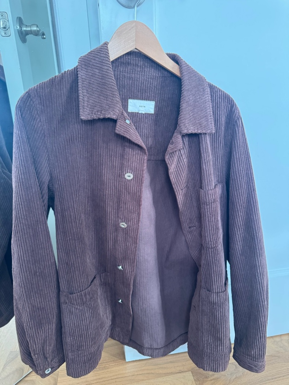 Corduroy Button-Up Jacket in Brown